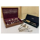 Silver chest w/ Rogers & Bro flatware & Towle