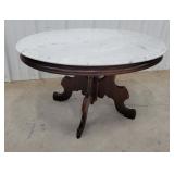 Walnut marble top coffee table 34"25"19"