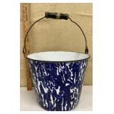 NICE blue & white swirl enamel bucket