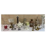 Box of candleholders & lanterns