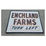 Enchland farms sign 48"36" tin on plywood
