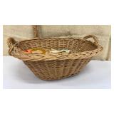 Basket of wood clothes pins