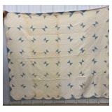 Blue & white quilt approx 80"x70" - some staining