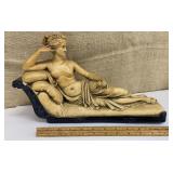Resin reclining female nude figure
