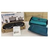 Farberware double burner & Pyrex casserole w/