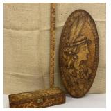 Flemish art of Native American lady & box