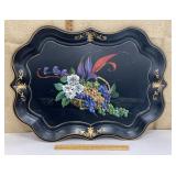 Artist signed toleware tray - pretty