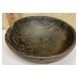 Early burl bowl approx 9" - ANTIQUE