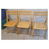 3 - wood folding chairs