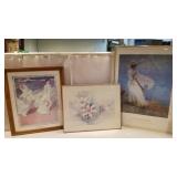 3 pictures, wildflowers, Ladies on the beach, etc