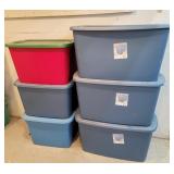 3-30 gallon 3-18 gallon tubs with lids