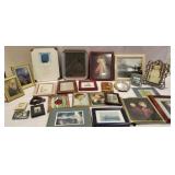 Picture frames in a clear tub, picture with