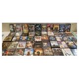 50 DVDs, drama movies, action movies, etc