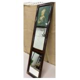 2 part mirror & print of young girl w/ fruit -