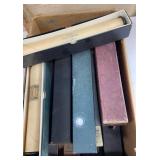 Box of music scrolls for player piano