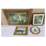 Box of nicely framed art - various themes