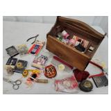 Sewing caddy with contents