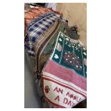3 knitted sofa blankets & a lap blanket