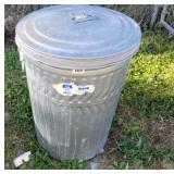 Galvanized trash can