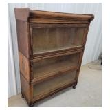 3 section oak stacking barrister bookcase