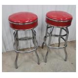 Pair Cosco retro stools 30"t