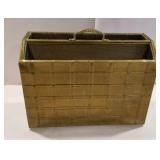 Brass and wood magazine holder