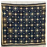 Antique blue & white quilt approx 69"x78"
