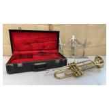 F.A. Reynolds trumpet w/ case & stand