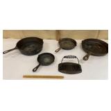 Cast iron pans & press - 1 Wagner & Griswold -