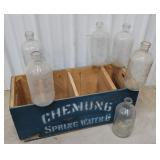 Chemung spring water crate with 6 bottles