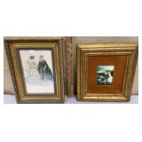 2 nicely framed prints - Paris fashion & portrait