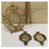 Ornate standing frame & 2 petite hanging frames