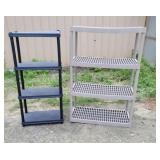 2 plastic shelves