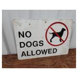 No dogs allowed sign 14"20"