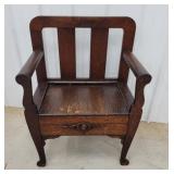 Oak hall seat 26x15"34"