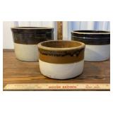 3 crocks - some chips