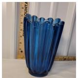 Blue Fostoria vase