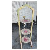 3 tier Mackenzie Childs tea cake stand 36in tall