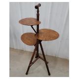 Antique 3 tier Lily pad oak fern stand 40"h