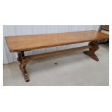 Rock maple bench tresell base 60"16"18"