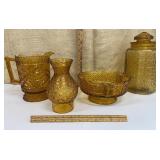 Pretty collection of vintage Amber glass -