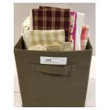 Great lot of linens, Fl tablecloth, towels &