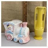 Cute planter & yellow vase (McCoy?)