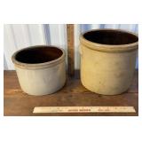 2 stoneware crocks