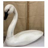 FANTASTIC carved wooden swan approx 25"x30"