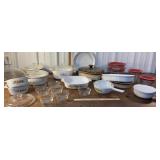 Pyrex & Corning Ware casseroles, baking dishes,