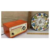 MCM Philips radio (needs work) & Spartus clock w/