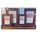 4 framed Art & Pageantry program posters from