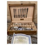 Silver chest w/ mixed flatware - chest is in