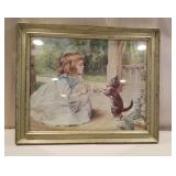 Little girl with kitten print